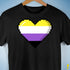 Nonbinary Pride 8-Bit Pixel Heart Premium Unisex T-Shirt - Black